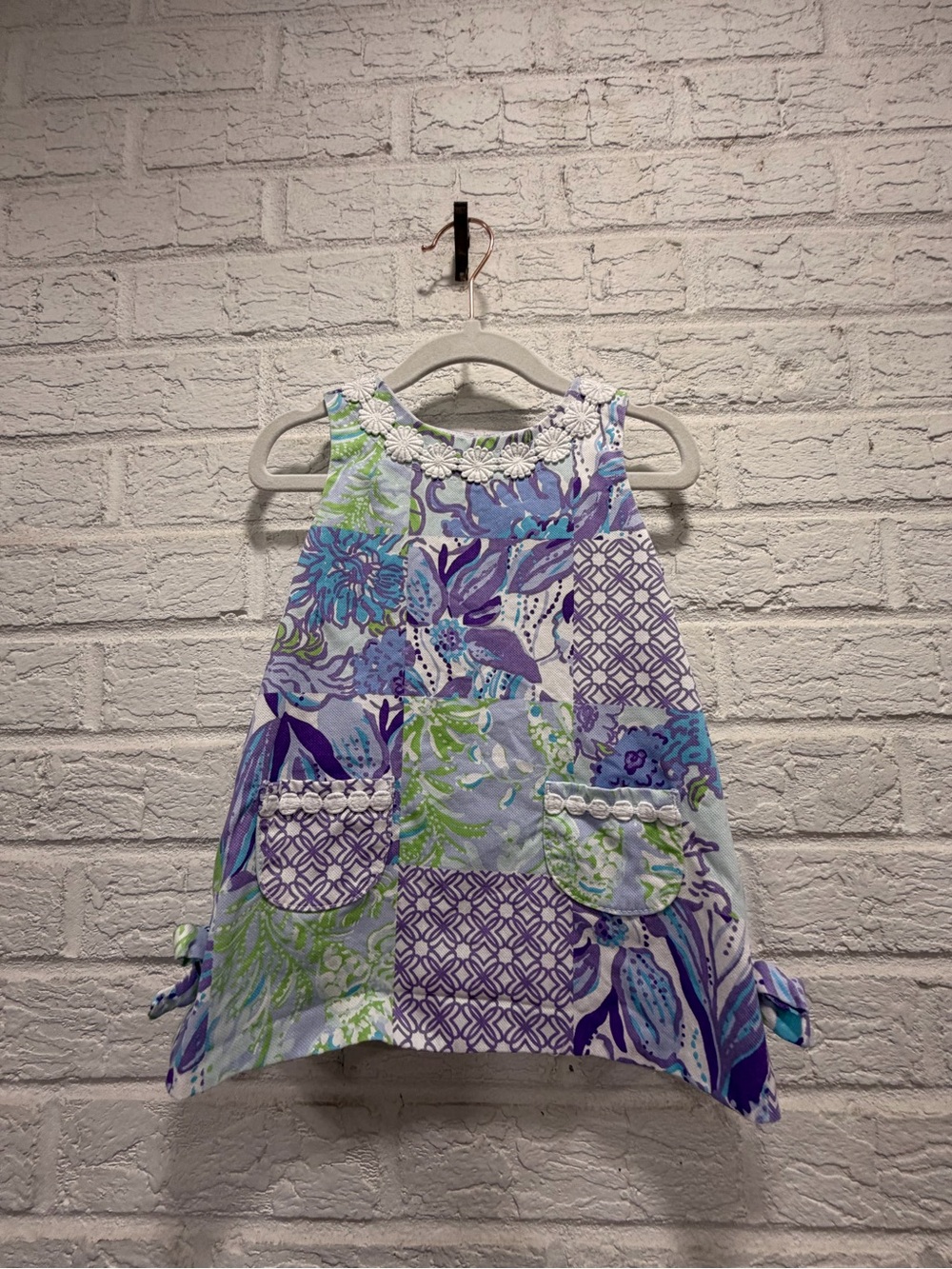 Lilly Pulitzer Baby Lilly Shift Dress in the signature "Multi Juicy Story Patch”